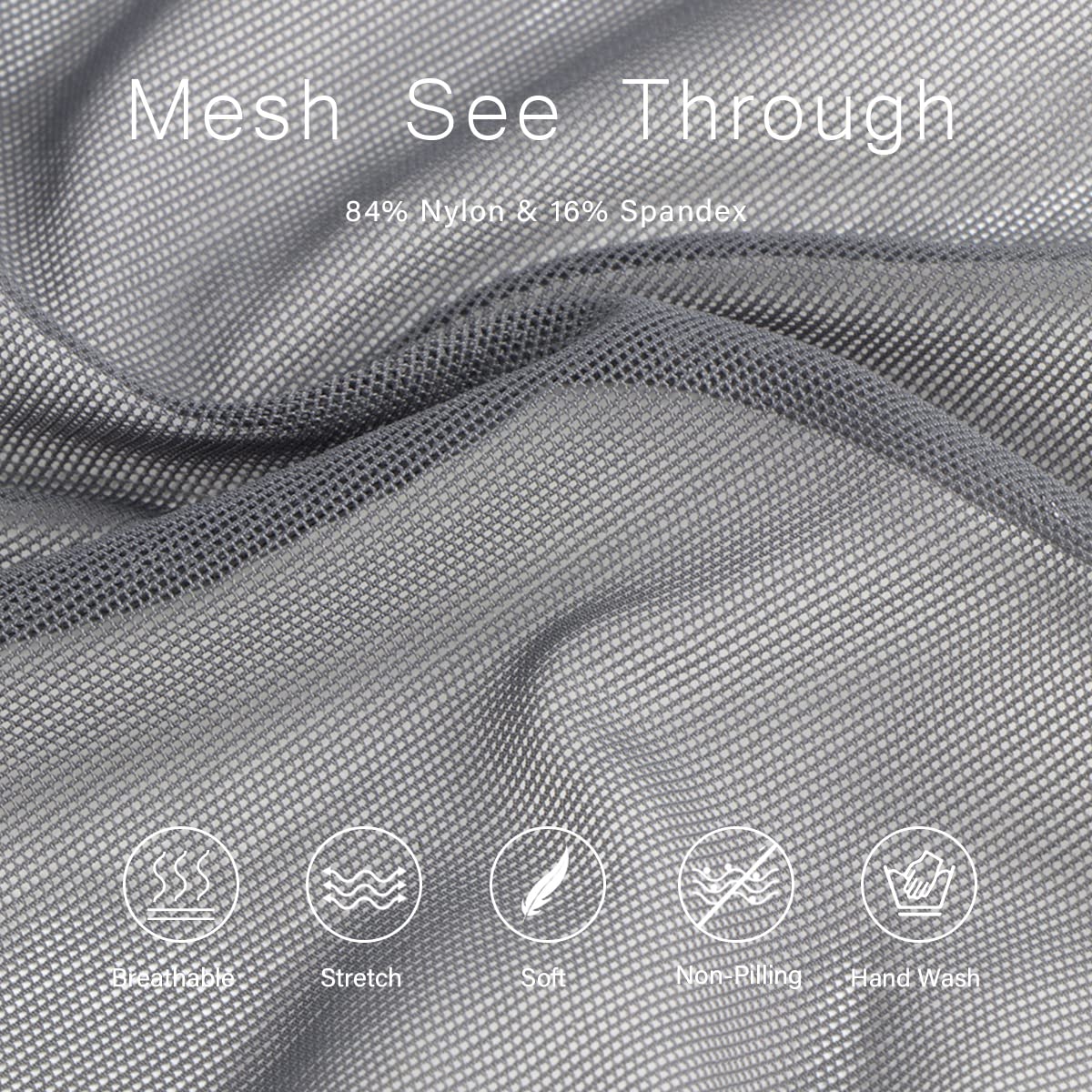 YINYOUYU Mens Mesh Pants See Through Underwear Pajama Bottoms Lounge Home Leggings Sleepwear Cool Dry Yoga Trousers XL Grey