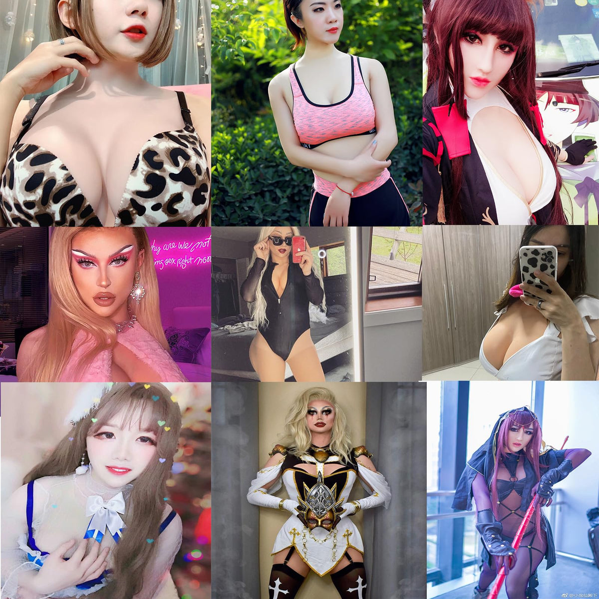Silicone Bodysuit E Cup Short Version Realistic Breastplate Crossdressing Apparel Male to Female Crossdresser (Color 2, L-Cotton Filler)