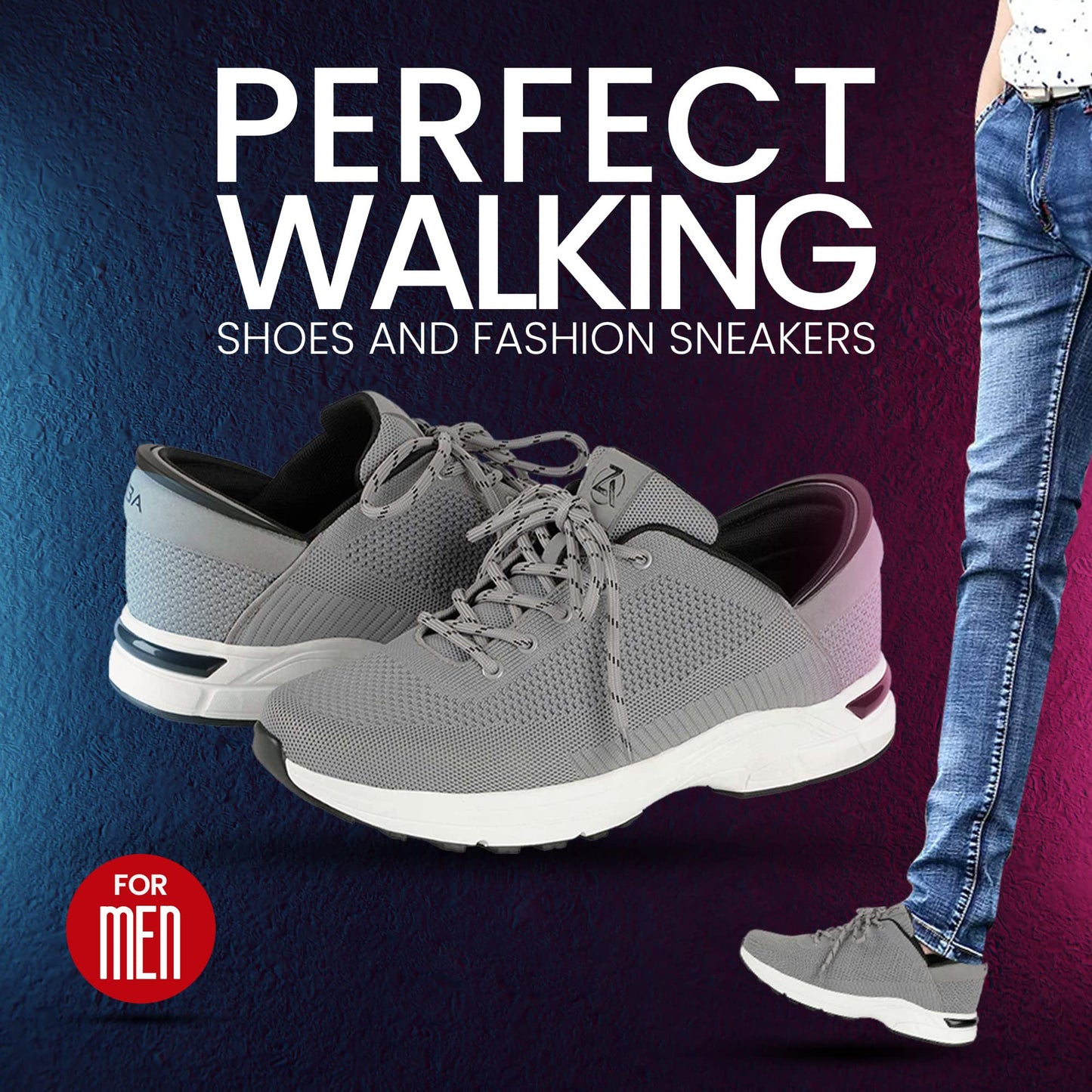 ZEBA Hands Free Slip on Sneakers for Men - Step Up Your Comfort and Style with Perfect Walking Shoes and Fashion Sneakers - Stone Gray