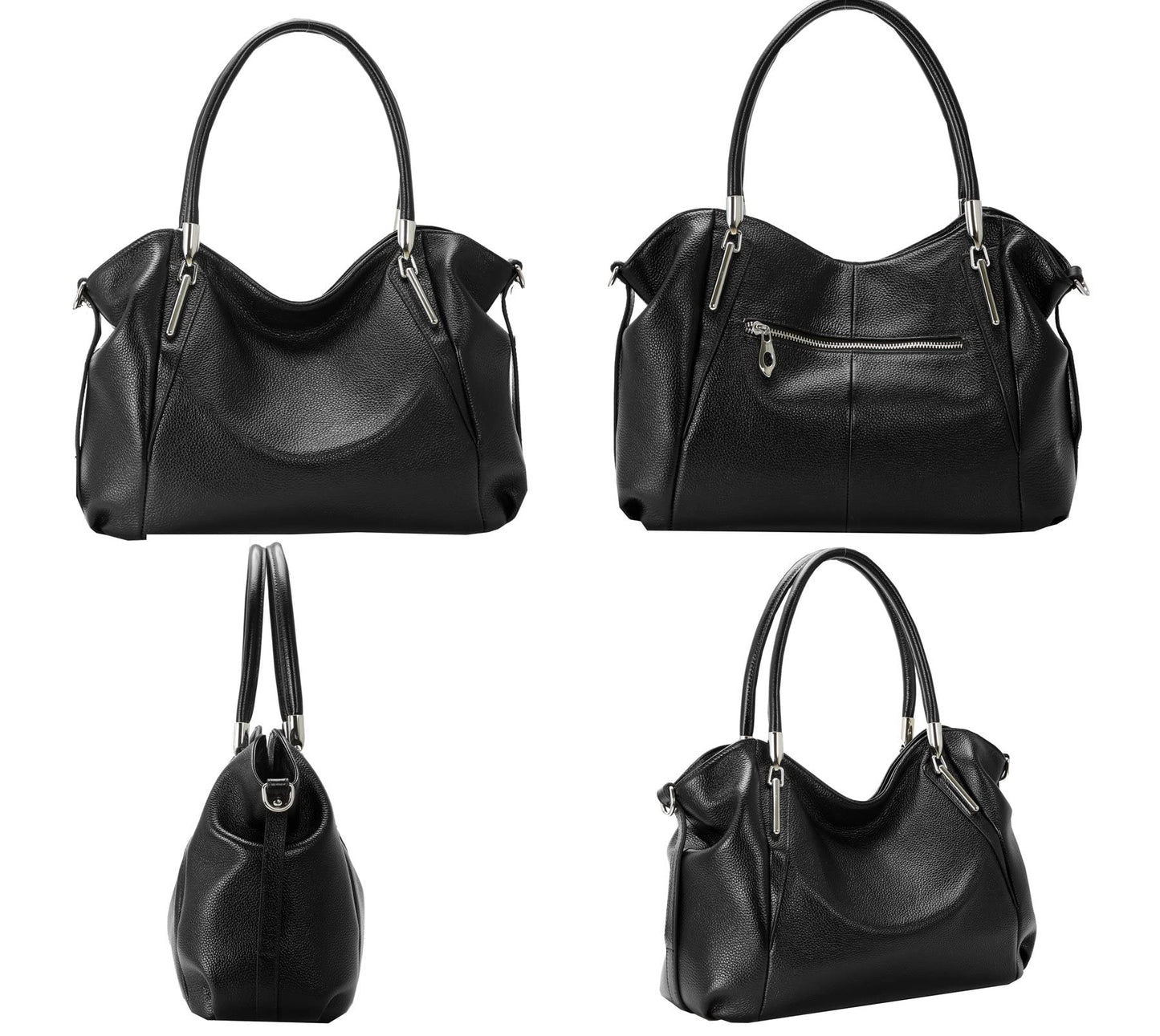 HESHE Purse for Women Shoulder Bags Tote Handbags Designer Fashion Purses and Handbags Hobo Satchel Bag Top Handle Bags (Black)