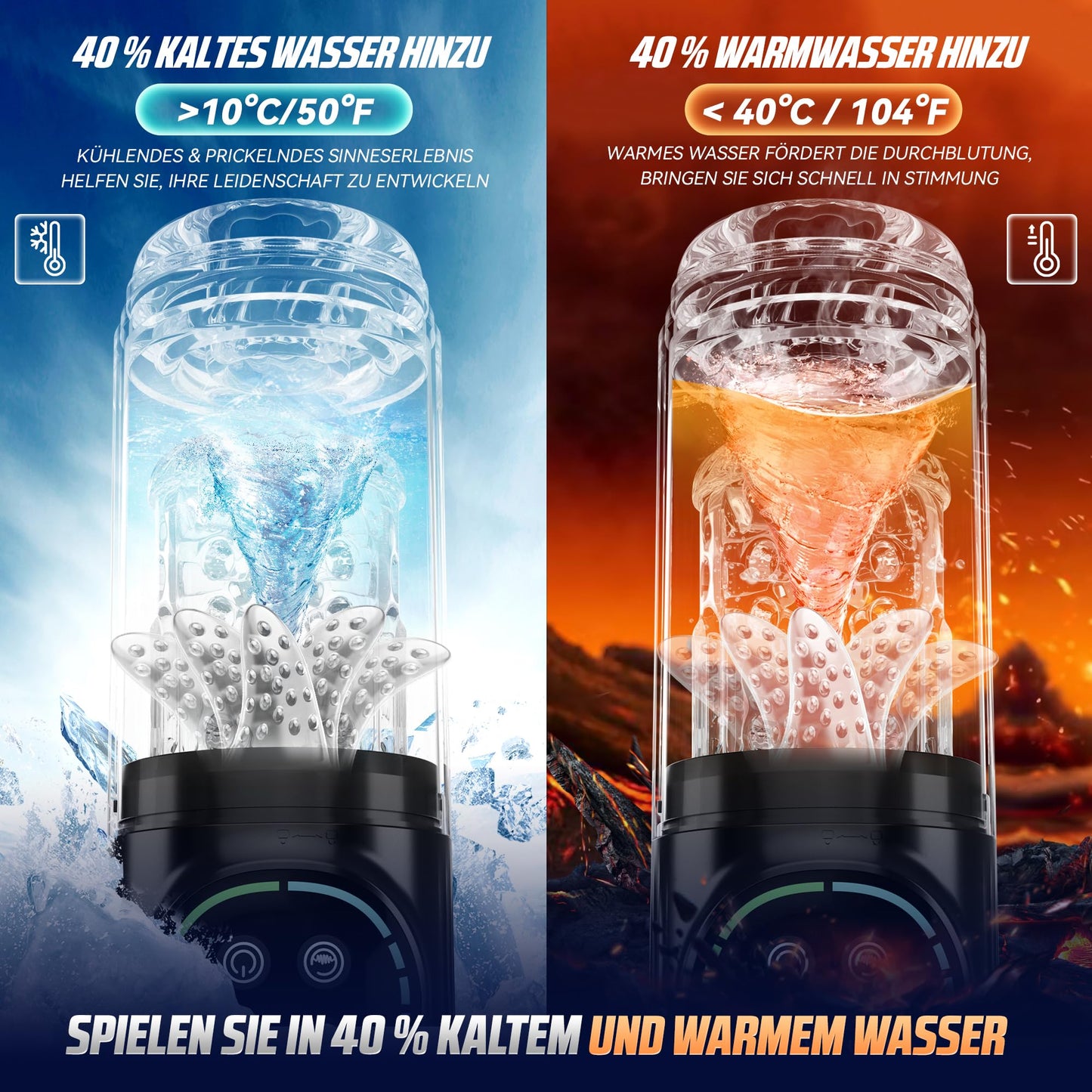 Elektrischer Masturbator Masturbieren für Männer 7 Teleskopfunktion & Rotierend & Saugen, Sex Spielzeug für die Männer Realistisch Zungenleck Blowjob, Taschenmuschi Masturbatoren Penis Pussy Sex Toys