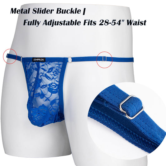 Men's Lace G-String Thong Adjustable One Size Sexy Underwear