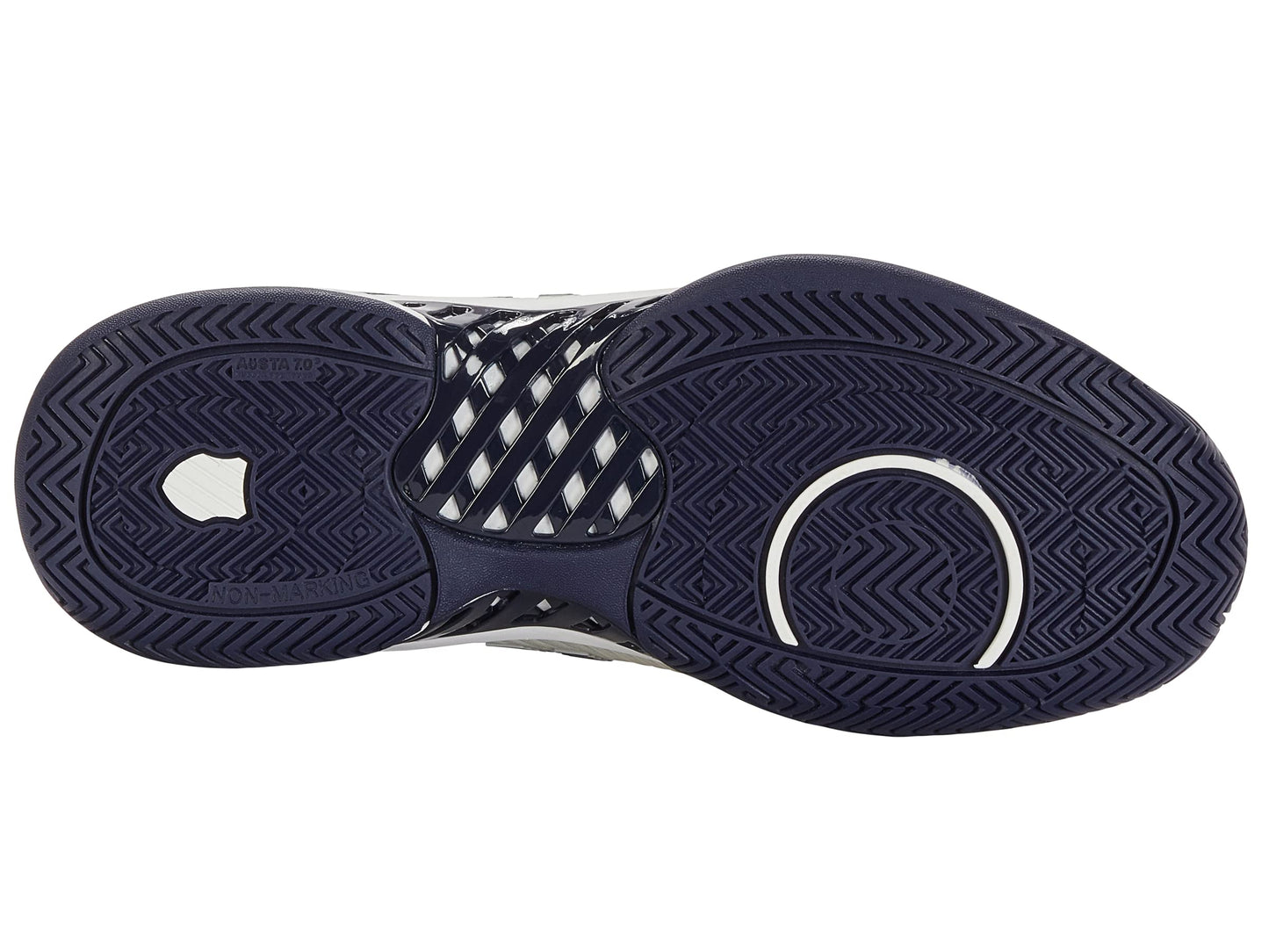 K-Swiss Men's Hypercourt Express 2 Tennis Shoe, Vaporous Gray/White/Peacoat, 7.5 W