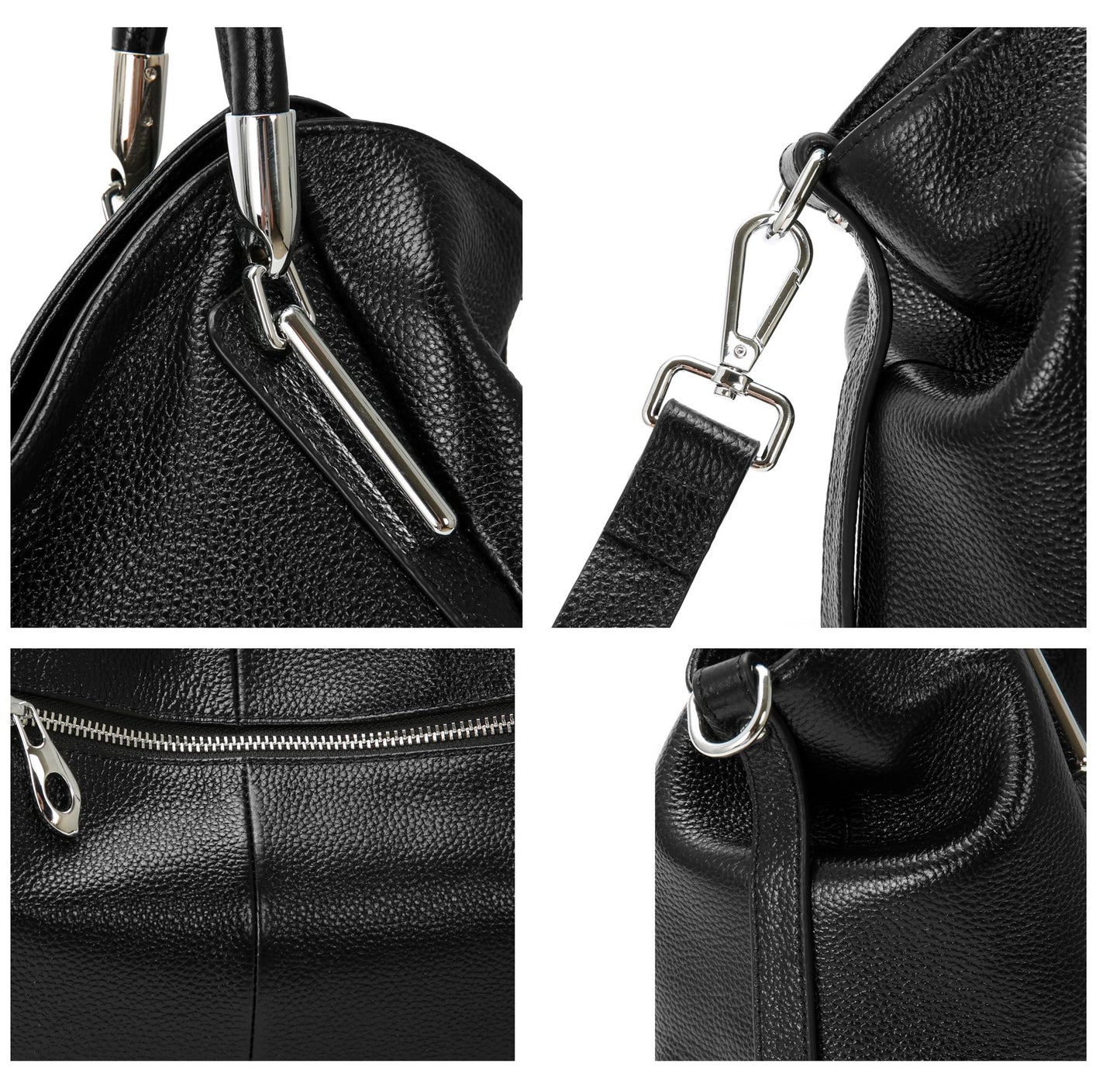 HESHE Purse for Women Shoulder Bags Tote Handbags Designer Fashion Purses and Handbags Hobo Satchel Bag Top Handle Bags (Black)