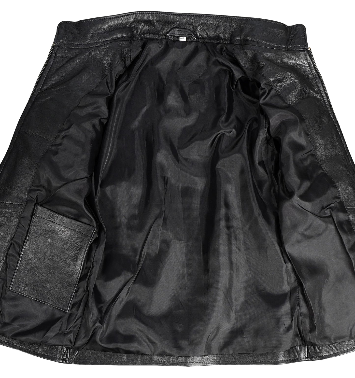 STOREJEES Black Leather Jacket Women Slim Fit | Cafe Racer Black, S Jacket
