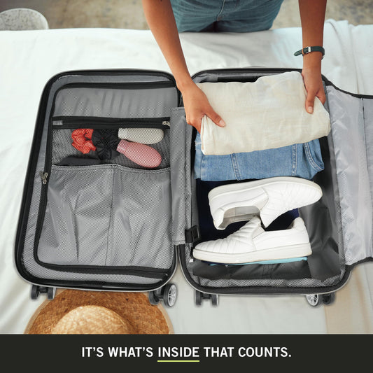 Kenneth Cole REACTION Diamond Tower Collection Lightweight Hardside Expandable 8-Wheel Spinner Travel Luggage, Black, 3-Piece Set (20", 24", & 28")