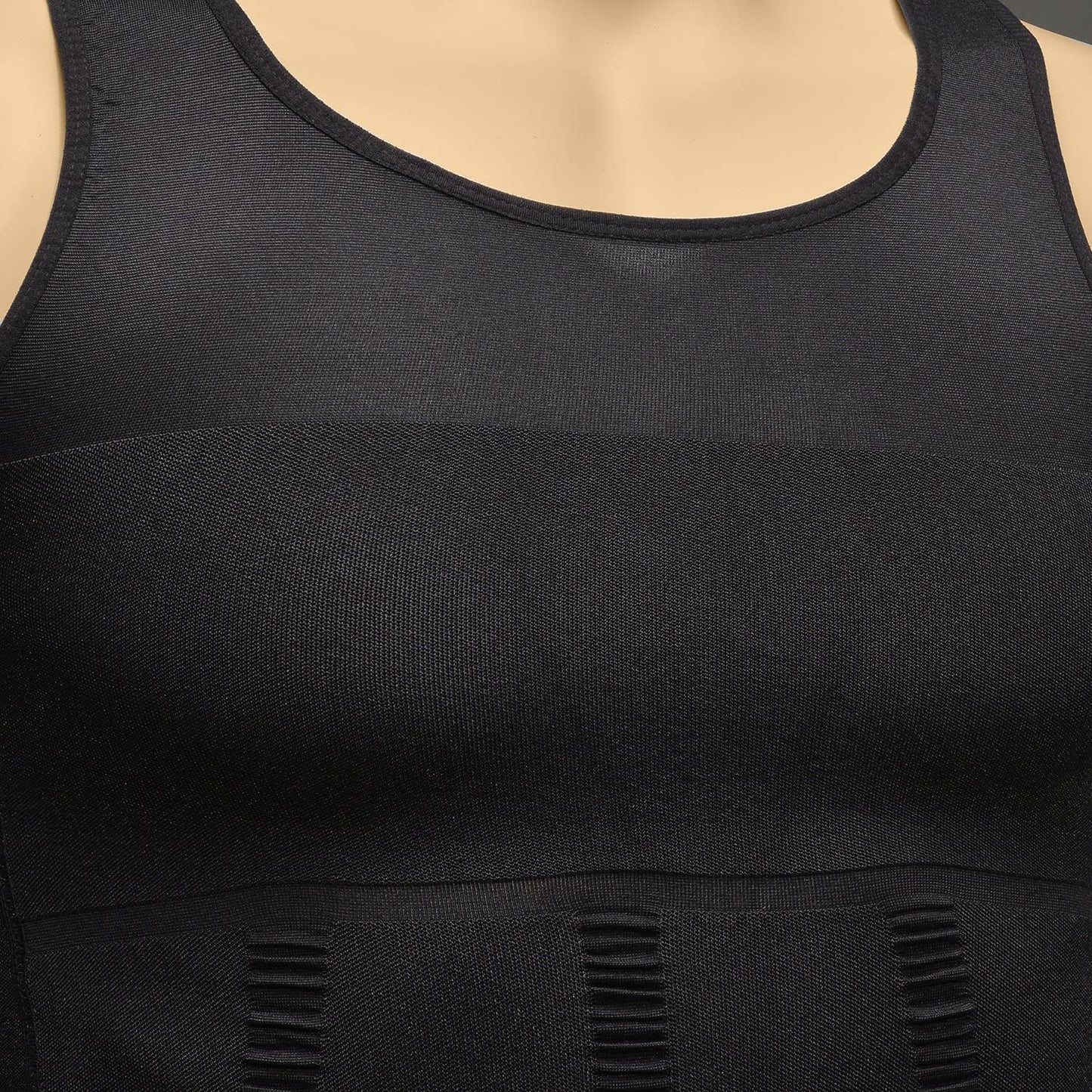 Odoland 3 Packs Men's Body Shaper Base Layer Shirt, Tummy Waist Shirt, Compression Base Layer Muscle Shape wear for Men, Grey/Black/White, M