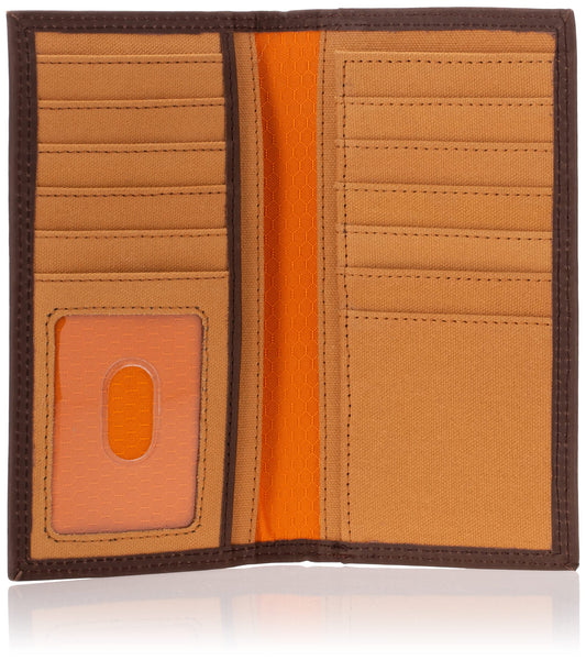 Timberland PRO Men's Rfid Leather Long Bifold Rodeo Wallet With Rfid, Dark Brown, One Size