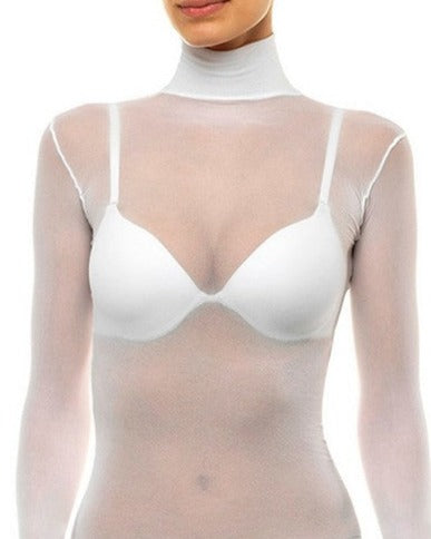 sheer second skin top like nylon pantyhose fabric