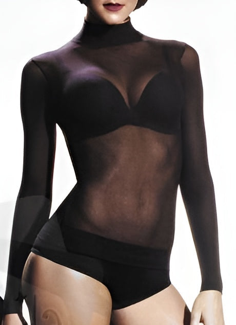 black sheer undershirt