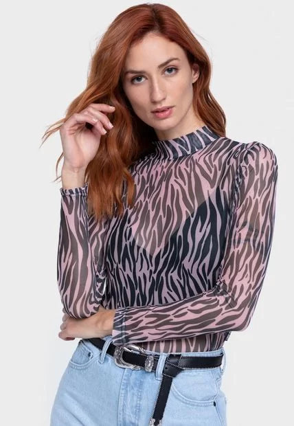 Analyzing image blouse-sheer-animal-print