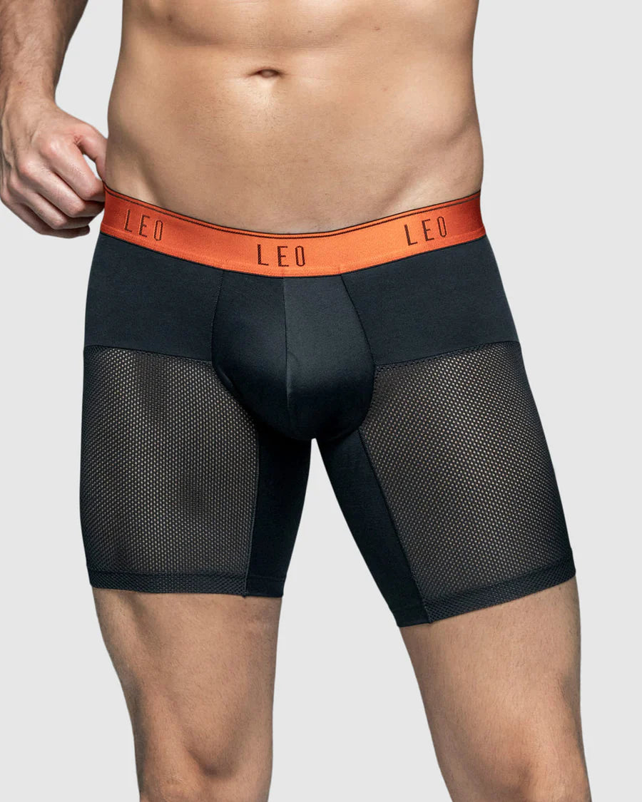 High-Tech Mesh Boxer Brief with Ergonomic Pouch - Breathable Microfiber Legs