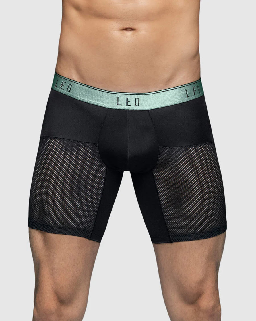 High-Tech Mesh Boxer Brief with Ergonomic Pouch - Breathable Microfiber Legs