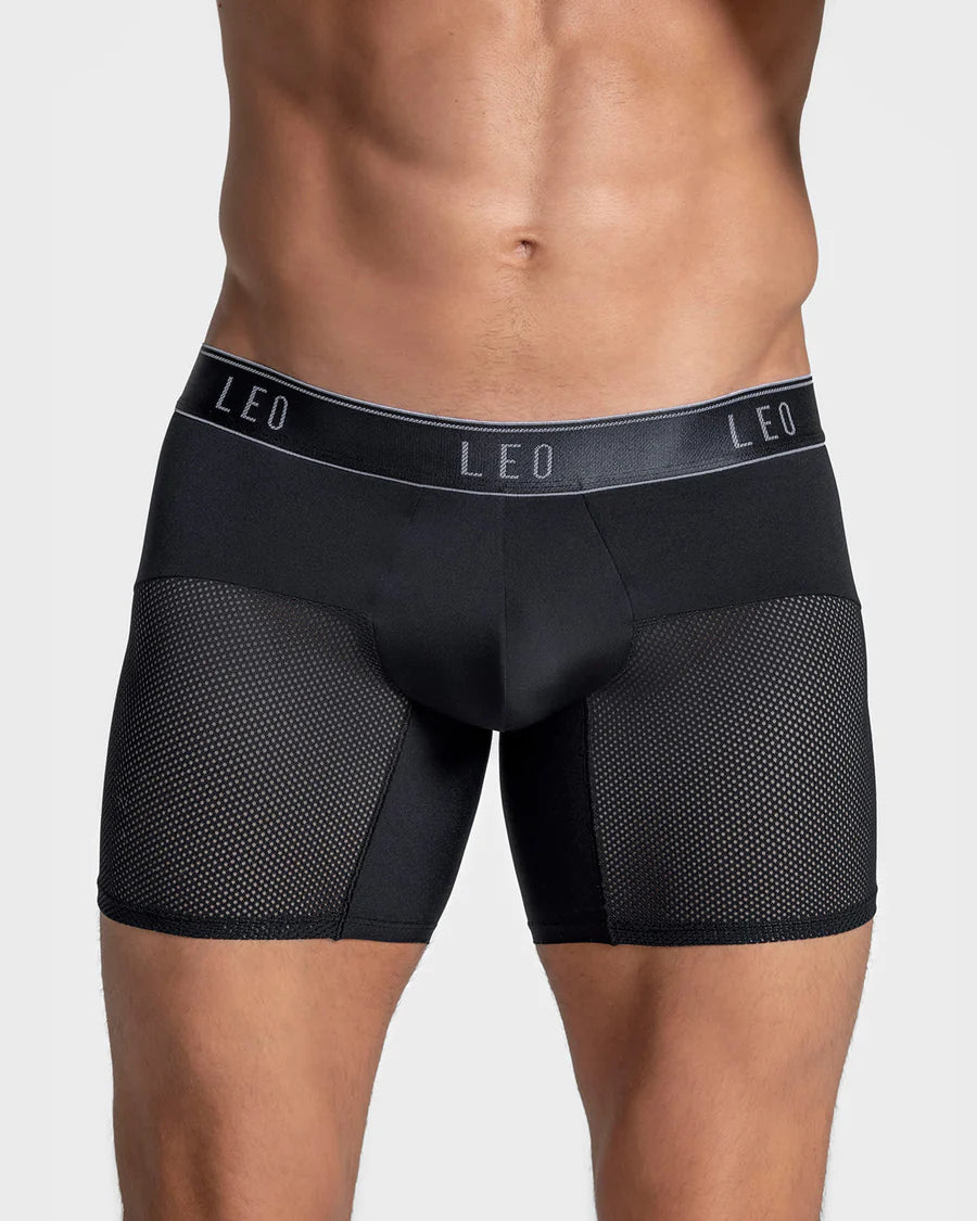 High-Tech Mesh Boxer Brief with Ergonomic Pouch - Breathable Microfiber Legs