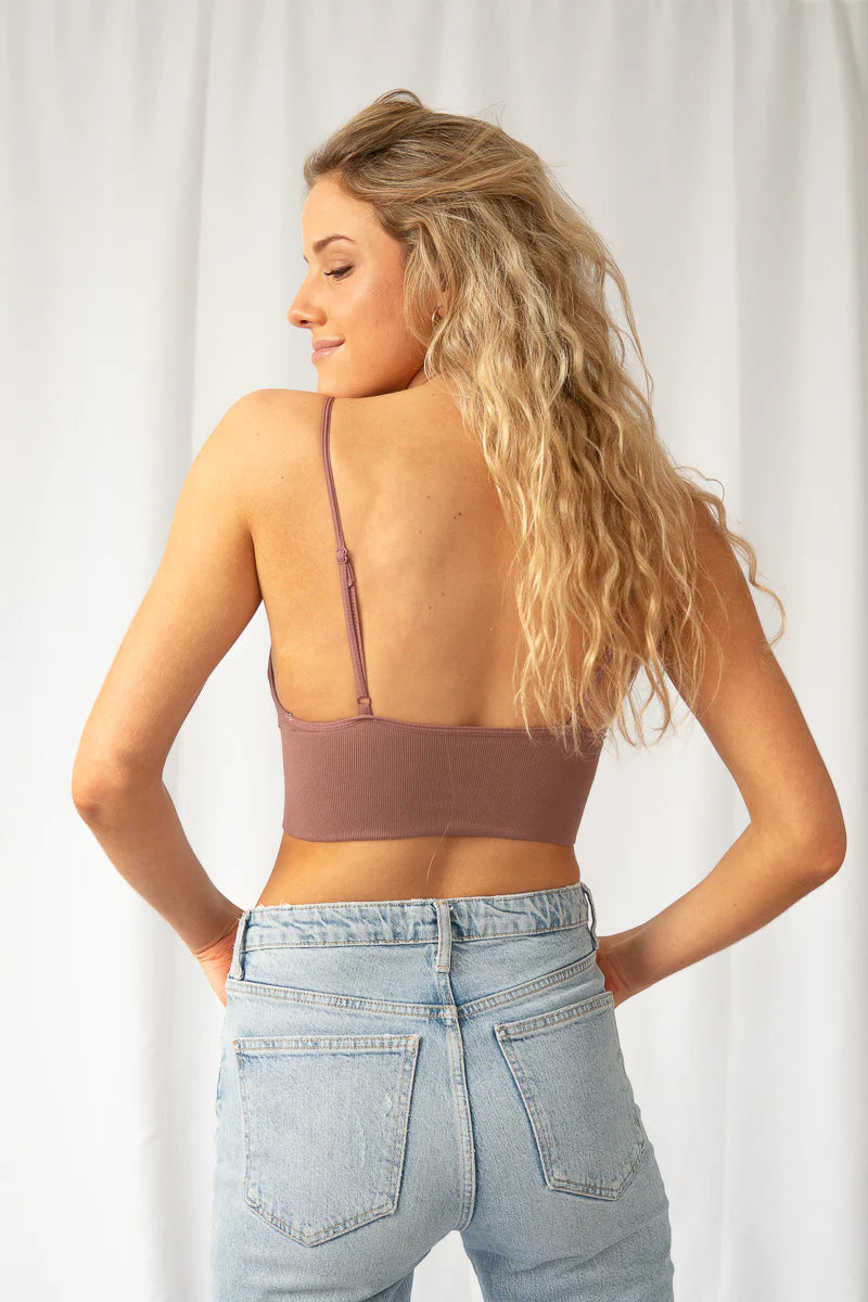 Spaghetti Straps Crop Top - Bra Top - Integrated Bra