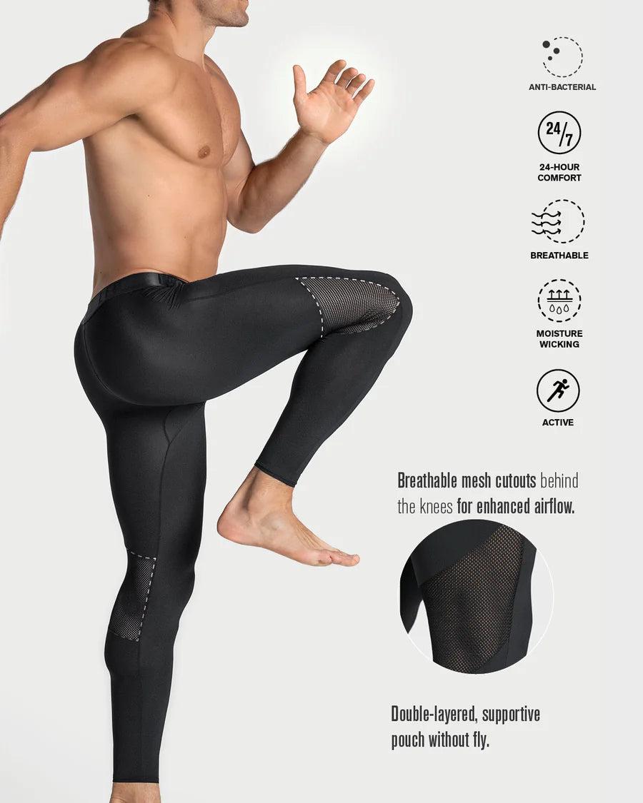 Microfiber Sports Leggings - Breathable - Long Legs Boxers - Long Johns