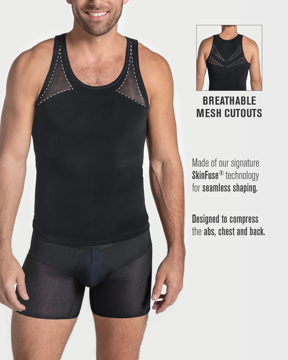 Crew neck seamless compression tank top