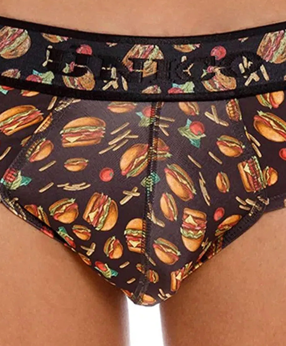 Brief- Funny Print Design - Burger - Men's Underwear
