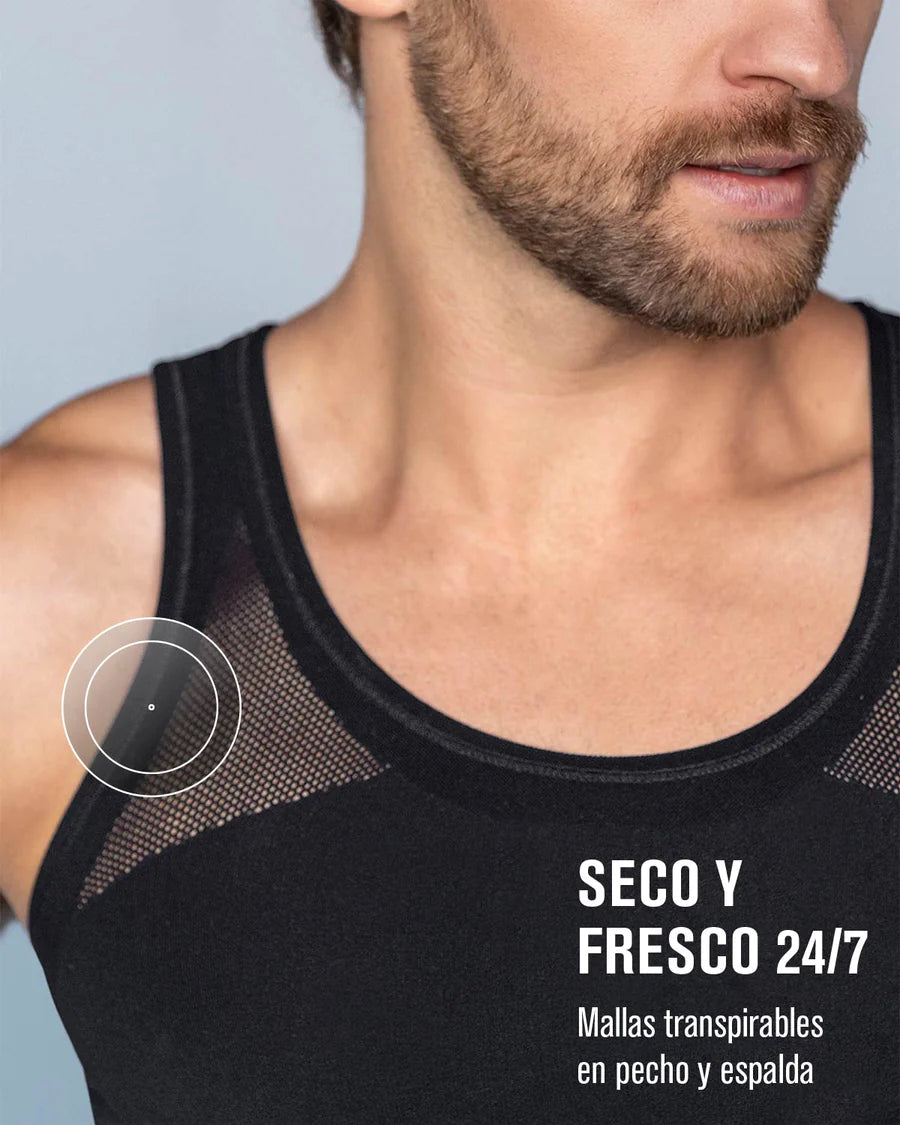 Crew neck seamless compression tank top