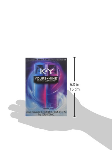 K-Y Yours + Mine Couples Lubricant, Personal Lubricant & Intimate Gel for Couples, Men, Women, Sex Lube, Clear, 2 x 1.5 Fl Oz, 2 count (Pack of 1)