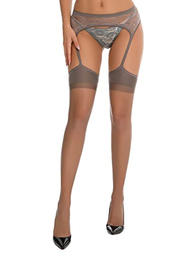 Lidogirl Women Garter Belt With Attached Stockings Suspenders Pantyhose Stockings