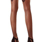 MILA MARUTTI Thigh High Stockings for Garter Belt Back Seamed Nylons (L, Black)