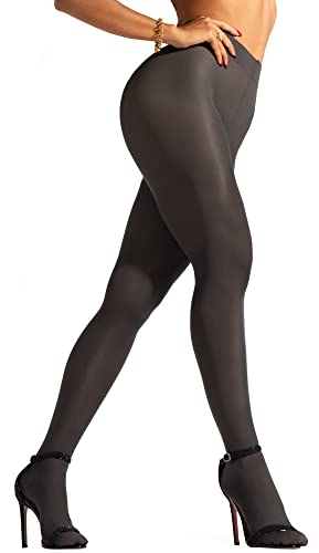 Grey Tights Women Plus Size Pantyhose Stockings Nylons | Gray Ladies XL 1/pack [Made in Italy]