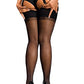 sofsy Women Sheer Thigh High Stockings | Garter Belt Pantyhose | 15 Den [Made in Italy] (Garter Belt Not Included) - Black - Small