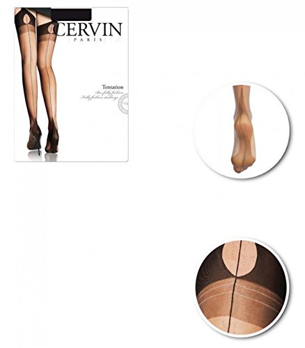 Cervin Women's Tentation fully fashioned stockings medium (5'1"-5'4", 155-163 cm) black
