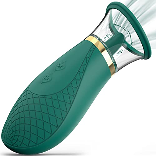 Clitoral Sucking Vibrator Sex Toys, 3 Sucking 9 Licking Modes Nipples Clit Sucker for Quick Orgasm, Tongue Vibrators Adult Toys for Women Couples-Green