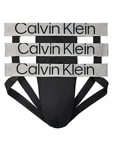 Calvin Klein Men's Sustainable Steel 3-Pack Jock Strap, 3 Black, M