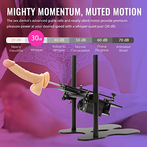 Y-NOT Automatic Sex Machine Gun Adult Toy Device with Realistic Dildo, Sex Massage Gun Masturbator for Women with 8 Thrusting Modes, 5X More Powerful Fully Adjustable with 1 Remote, Aluminum Oxide