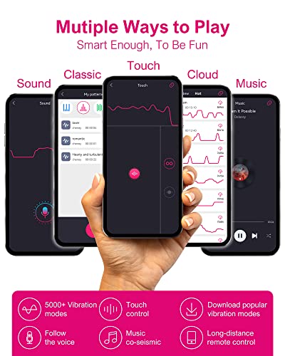 APP Remote Control G-spot Panty Vibrator, Pink Fun Long Distance Bluetooth Wearable, Rechargerable Adult Sex Toys More Than 10 Vibrations for Women and Couple, Female Toy