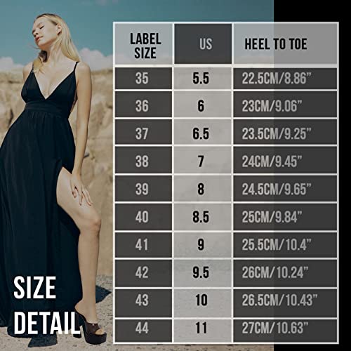 Zoefare Platform Sandals for Women Square Open Toe Slides Slip on Fashion Transperant Heeled Sandals Summer Outdoor Slippers Chunky High Heel Mules Party Dress Shoes Ladies Office Slippers