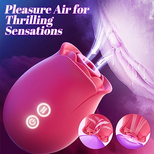 Sex Toys Rose Dildo Vibrator - Upgraded Adult Toys with 18 Sucking & Vibrating Modes for Women Clitoral Nipple, Rose Sucker Sex Stimulator G Spot Vibrators for Woman Couples Adult Sex Toys & Games