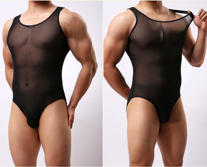 man men bodysuit sheer