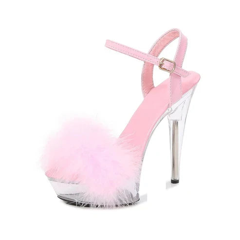 fluffy sissy high heelsfor crossdressing