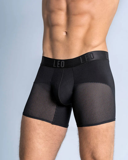High-Tech Mesh Boxer Brief with Ergonomic Pouch - Breathable Microfiber Legs