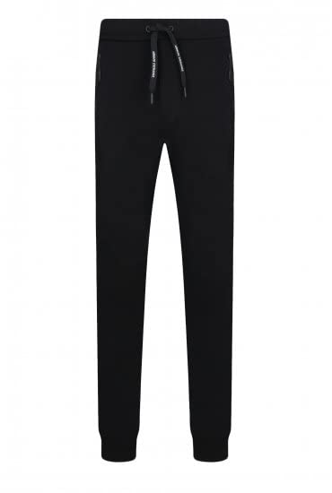 A｜X ARMANI EXCHANGE mens Drawstring Jogger With Zip Pockets Casual Pants, Black, X-Large US