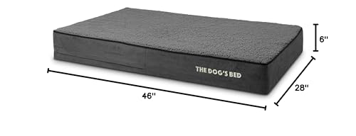 The Dog’s Bed Orthopedic Memory Foam Dog Bed, XL Grey Plush, Pain Relief for Arthritis, Hip & Elbow Dysplasia, Post Surgery, Lameness, Supportive, Calming, Waterproof Washable Cover