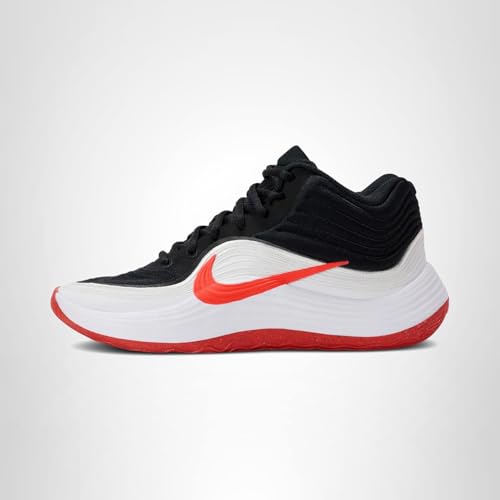 Nike Men's Precision 8 Mid Basketball Shoes, Black/Bright Crimson-White, 11