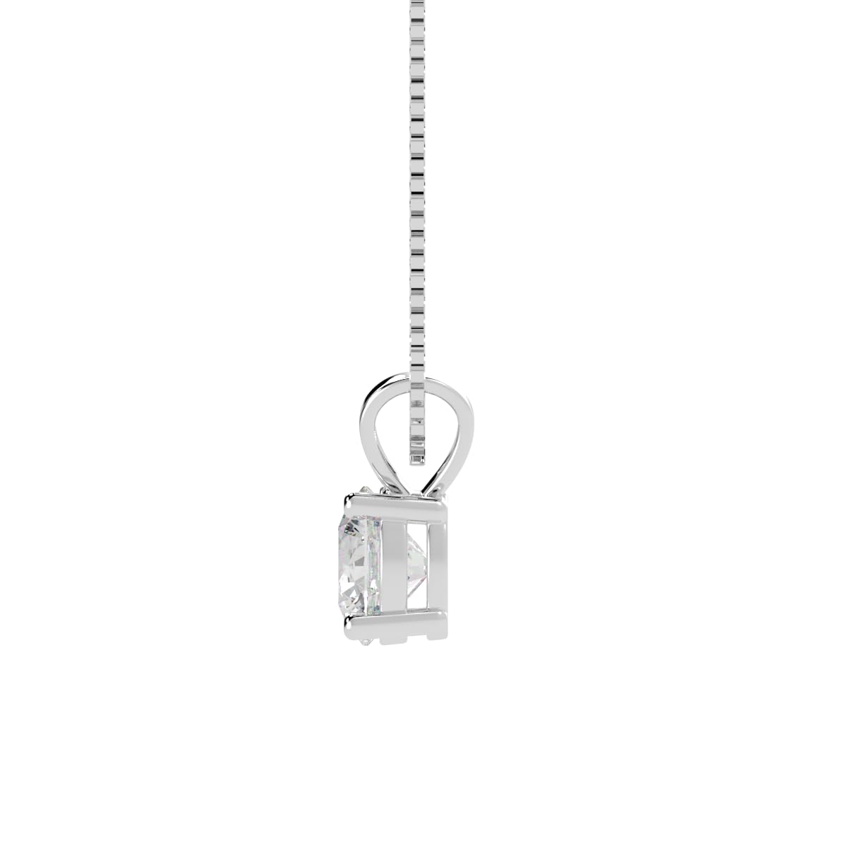 Houston Diamond District 0.5-10 Carat Lab Grown Diamond Solitaire Pendant Necklace, Round Cut Solitaire, 4-Prong Setting, Jewelry for Women (E-F, VS) 14K White Gold 0.5 Carats 16" Gold Chain