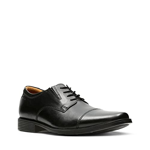 Clarks Men's Tilden Cap Oxford, Black Leather, 10.5 M US