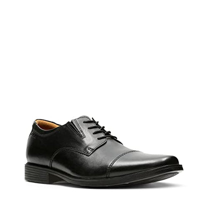 Clarks Men's Tilden Cap Oxford, Black Leather, 10.5 M US