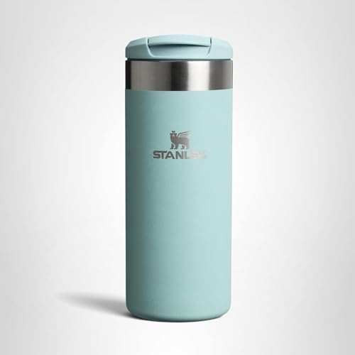 Stanley AeroLight Transit Bottle 20 oz | Locking Drink Through Lid | Leak Resistant Water Bottle or Coffee Travel Mug | Lightweight Insulated Stainless Steel | BPA-Free | Seafoam