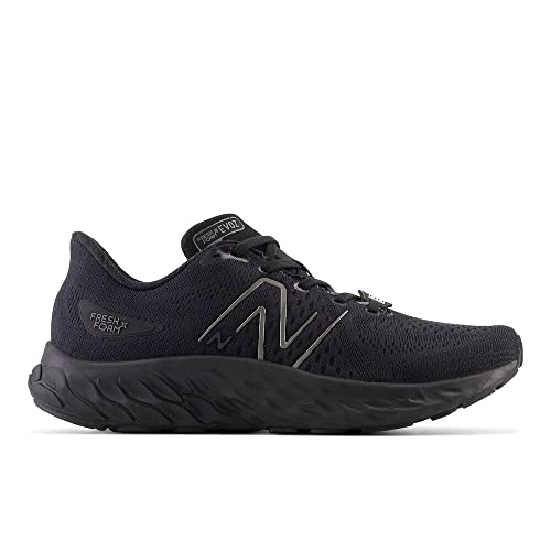 New Balance Men's Fresh Foam X Evoz V3 Slip Resistant Running Shoe, Black/Black Metallic/Black, 8 Wide