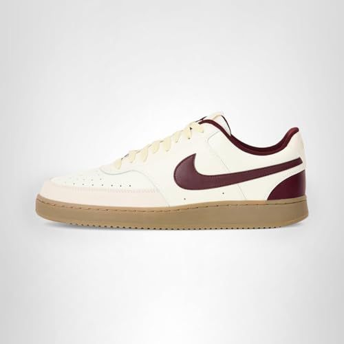 Nike Men's Court Vision Low Shoes, Sail/Burgundy Crush-Light Khaki, 10.5