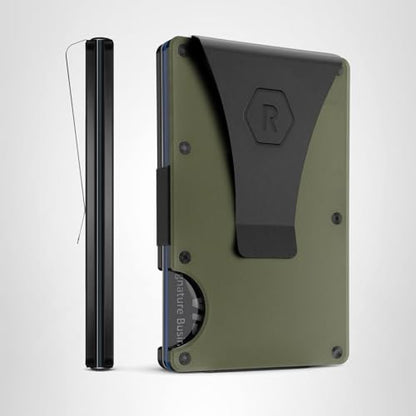 The Ridge Wallets for Men - Slim Minimalist, Front Pocket, RFID Wallet - Card Holder Wallets (Matte Olive)