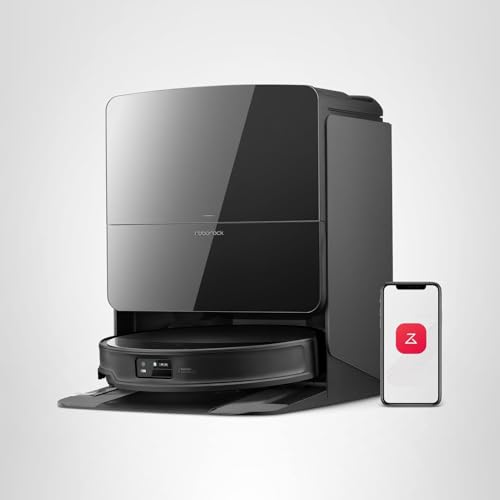 roborock Saros 10R Robot Vacuum and Mop, 22,000 Pa Suction, Zero-Tangling, 3.14’’ Ultra Slim, FlexiArm Riser Technology for Carpet & Floor, Corner & Edge Cleaning, Self-Emptying, Hot Air Drying, Black