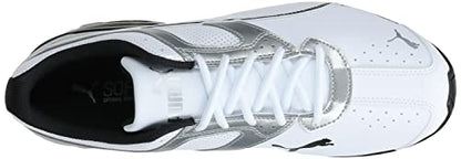 PUMA Men's TAZON 6 FM Cross Training Sneaker, Puma White-Puma Silver-Puma Black, 10.5